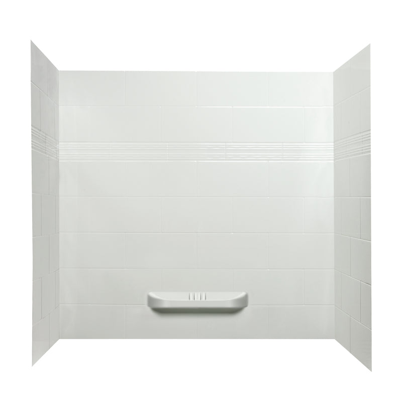 Dan Alcove White High Gloss Acrylic Shower Wall