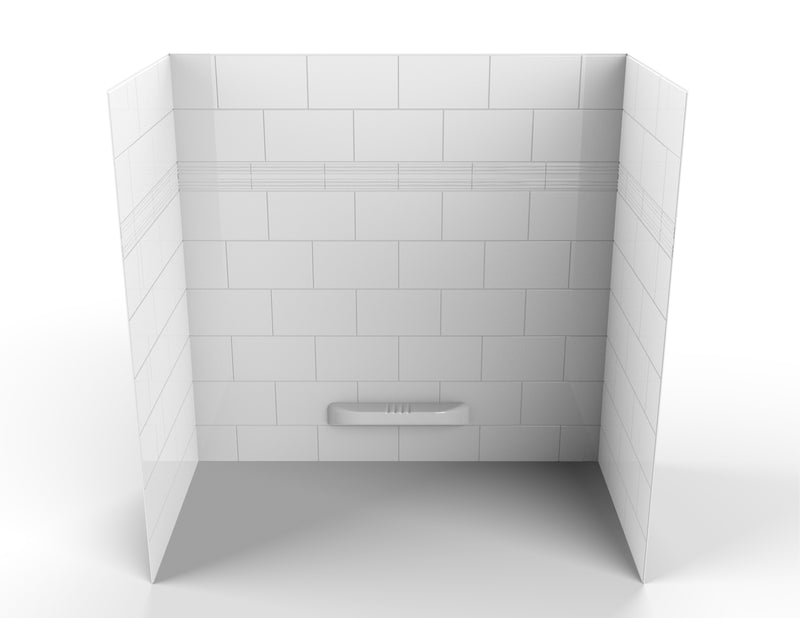 Dan Alcove White High Gloss Acrylic Shower Wall