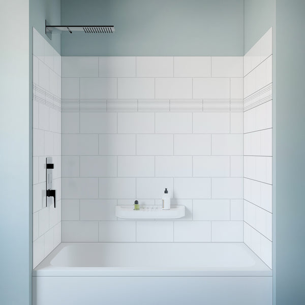 Dan Alcove White High Gloss Acrylic Shower Wall