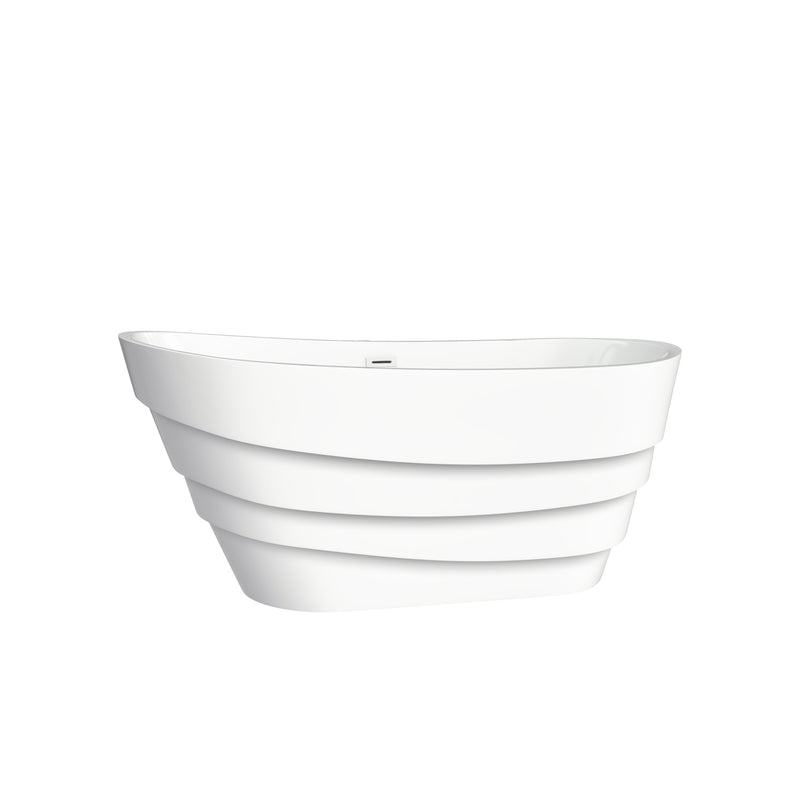 Daryl White High-gloss  Center Drain Acrylic Free-standing Tub