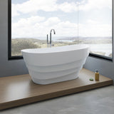 Daryl White High-gloss  Center Drain Acrylic Free-standing Tub