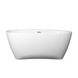 Donal White High-gloss  Center Drain Acrylic Free-standing Tub