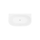 Durwood White High-gloss  Center Drain Acrylic Free-standing Tub