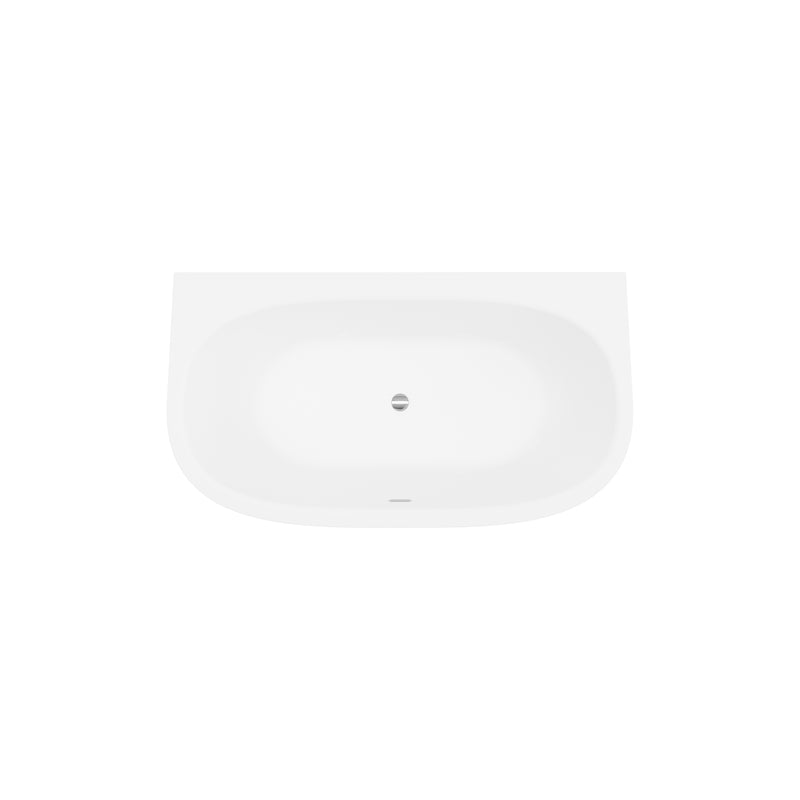 Durwood White High-gloss  Center Drain Acrylic Free-standing Tub