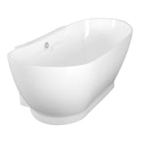 Dwayne White High-gloss  Center Drain Acrylic Free-standing Tub