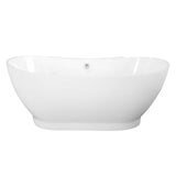 Dwayne White High-gloss  Center Drain Acrylic Free-standing Tub