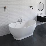 Dwayne White High-gloss  Center Drain Acrylic Free-standing Tub