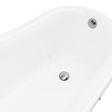 Edwin White High-gloss  Reversible Drain Acrylic Clawfoot Tub