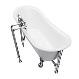 Edwin White High-gloss  Reversible Drain Acrylic Clawfoot Tub