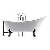 Edwin White High-gloss  Reversible Drain Acrylic Clawfoot Tub