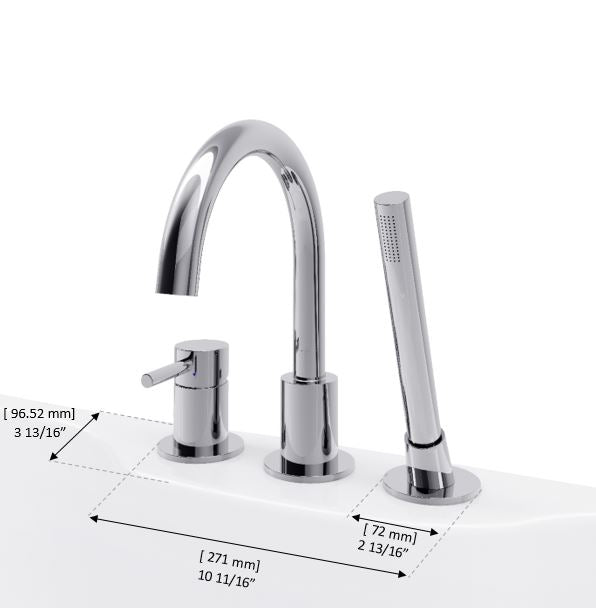 Esteban Polished Chrome Deck Mount Faucet