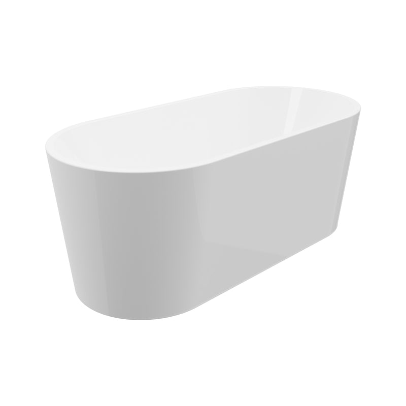 Garth White High-gloss  Center Drain Acrylic Free-standing Tub