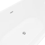 Garth White High-gloss  Center Drain Acrylic Free-standing Tub