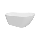 Glenwood White High-gloss  Reversible Drain Acrylic Free-standing Tub