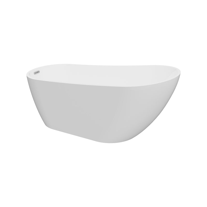 Glenwood White High-gloss  Reversible Drain Acrylic Free-standing Tub