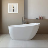 Glenwood White High-gloss  Reversible Drain Acrylic Free-standing Tub