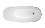 Glenwood White High-gloss  Reversible Drain Acrylic Free-standing Tub