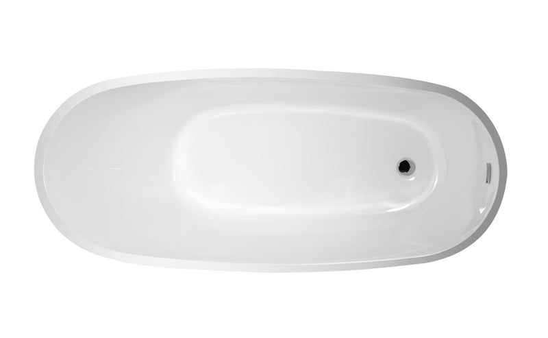 Glenwood White High-gloss  Reversible Drain Acrylic Free-standing Tub