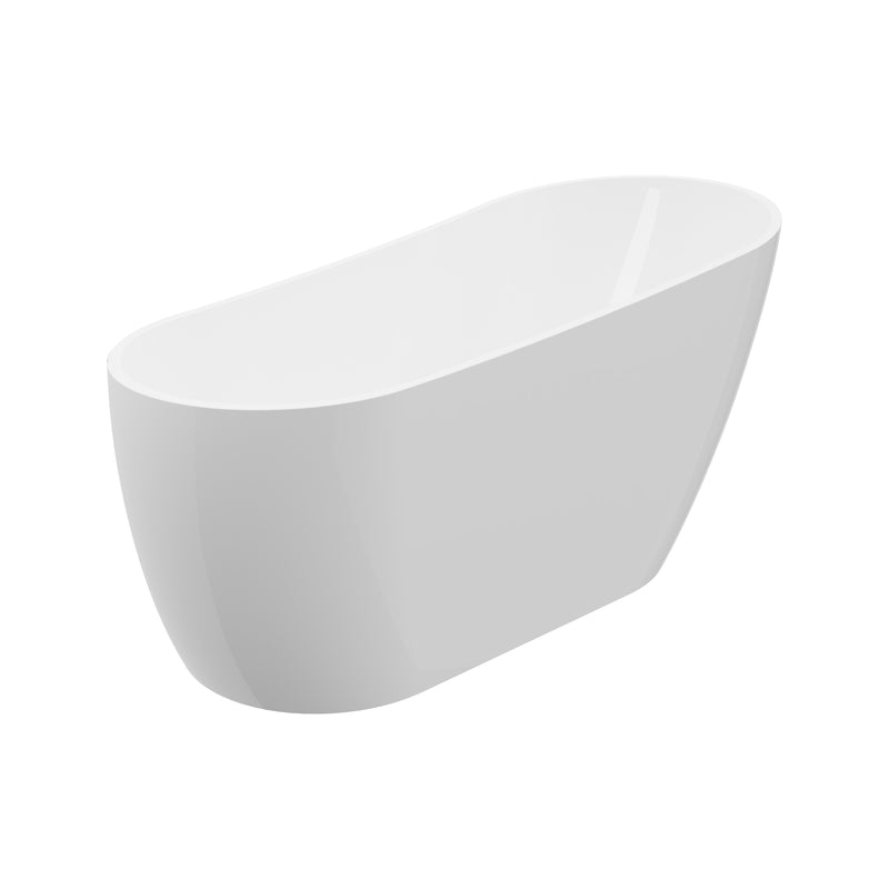 Glenwood White High-gloss  Reversible Drain Acrylic Free-standing Tub