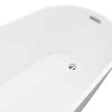 Glenwood White High-gloss  Reversible Drain Acrylic Free-standing Tub