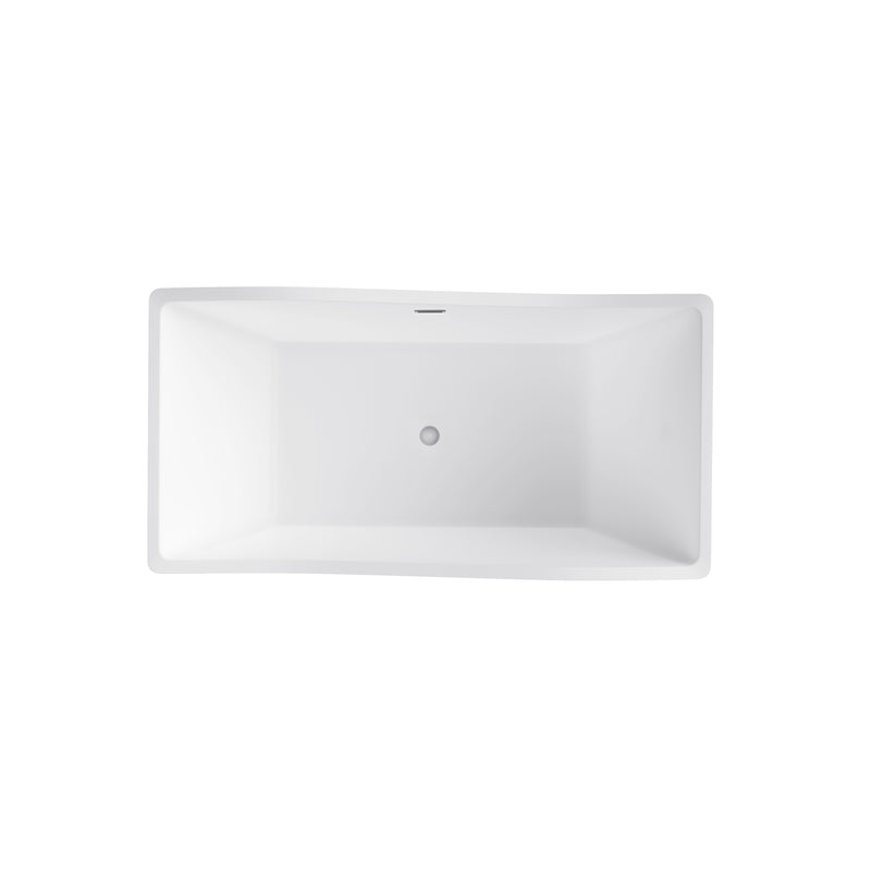 Glynn White High-gloss  Center Drain Acrylic Free-standing Tub