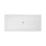 Glynn White High-gloss  Center Drain Acrylic Free-standing Tub