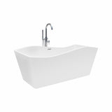 Glynn White High-gloss  Center Drain Acrylic Free-standing Tub