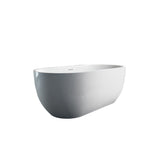 Harding White Matte  Center Drain Acrylic Free-standing Tub