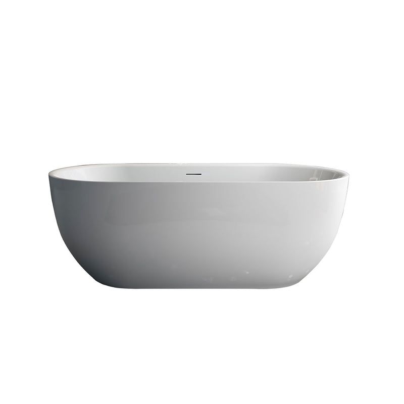 Harding White Matte  Center Drain Acrylic Free-standing Tub