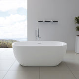 Harding White Matte  Center Drain Acrylic Free-standing Tub