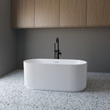 Harlen White High-gloss  Center Drain Acrylic Free-standing Tub