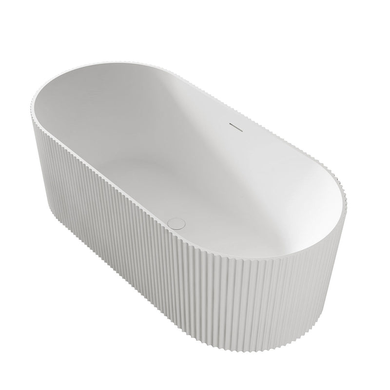 Harlen White High-gloss  Center Drain Acrylic Free-standing Tub