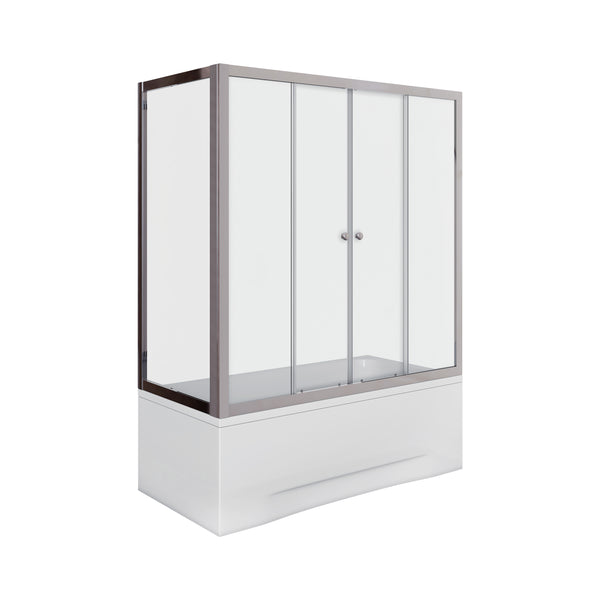 Horace Polished Chrome Rectangular Alcove Sliding Door Shower