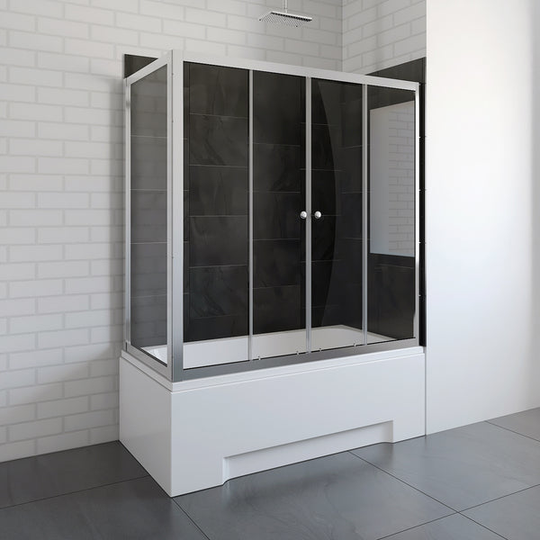 Horace Polished Chrome Rectangular Alcove Sliding Door Shower