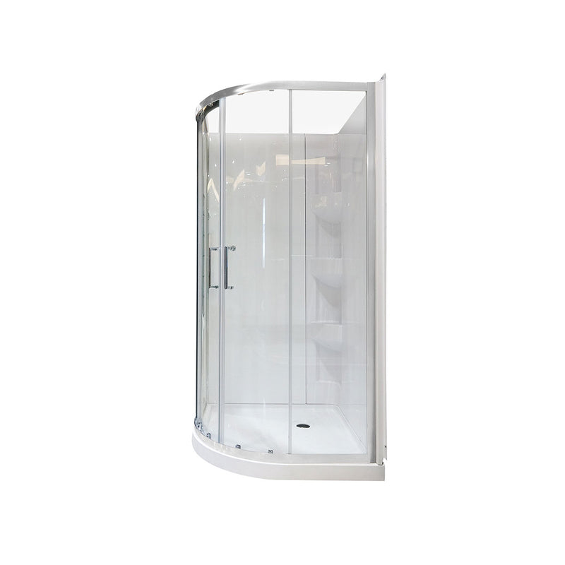 Jack Polished Chrome Neo Round Corner Sliding Door Shower