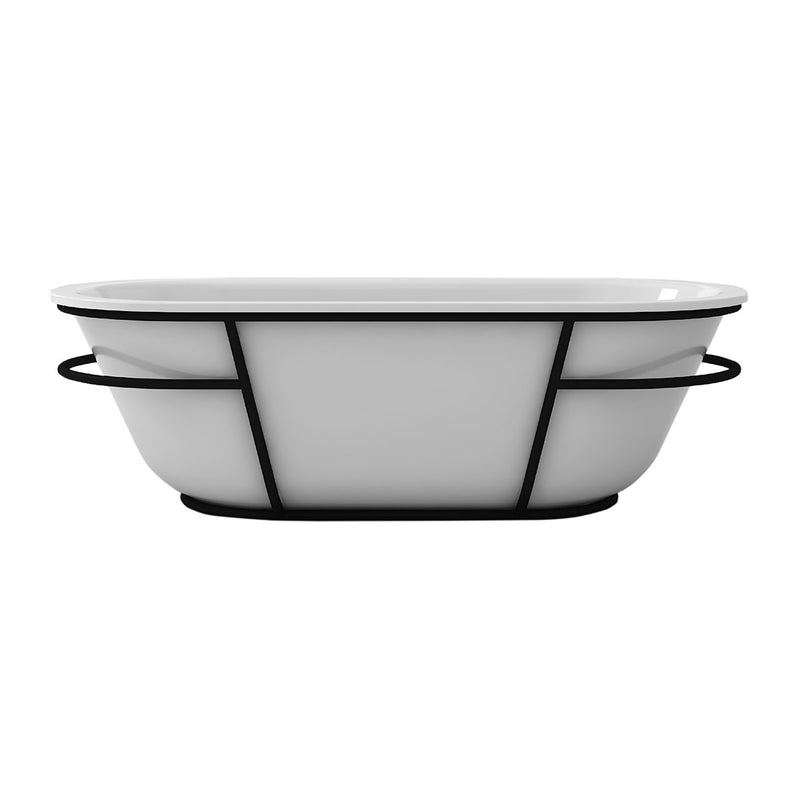 Jerald White High-gloss  Center Drain Acrylic Free-standing Tub