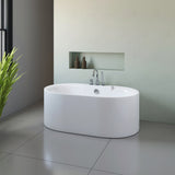 Kevin White High-gloss  Back-Center Drain Acrylic Free-standing Tub