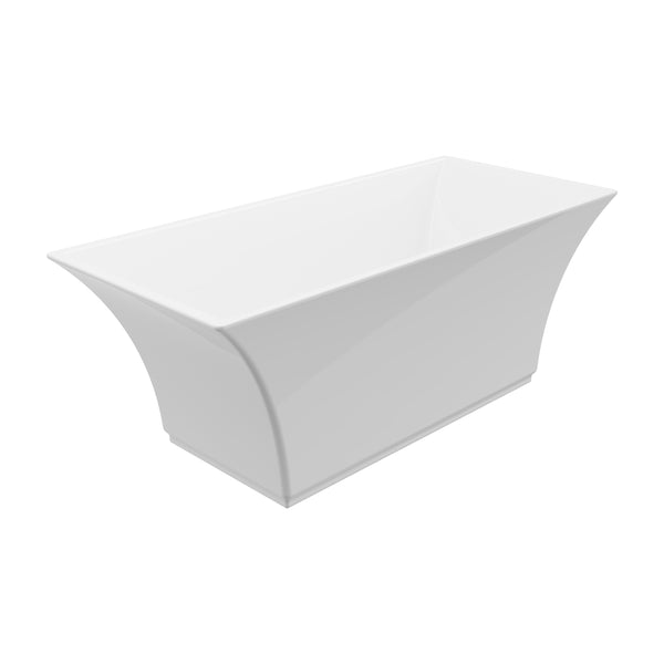 Lynwood White High-gloss  Center Drain Acrylic Free-standing Tub