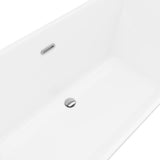 Lynwood White High-gloss  Center Drain Acrylic Free-standing Tub