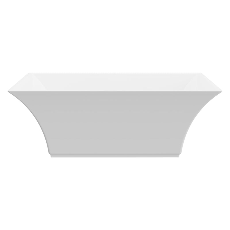 Lynwood White High-gloss  Center Drain Acrylic Free-standing Tub