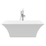 Lynwood White High-gloss  Center Drain Acrylic Free-standing Tub