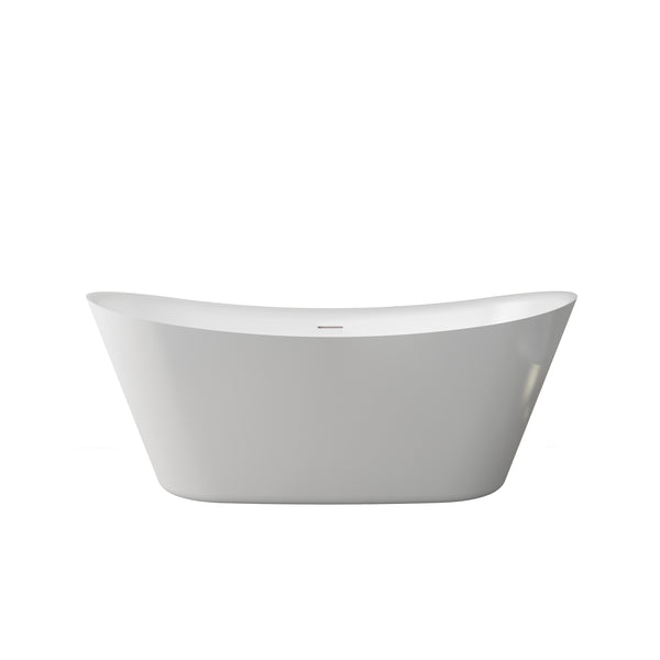 Marco White High-gloss  Center Drain Acrylic Free-standing Tub