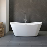 Marco White High-gloss  Center Drain Acrylic Free-standing Tub