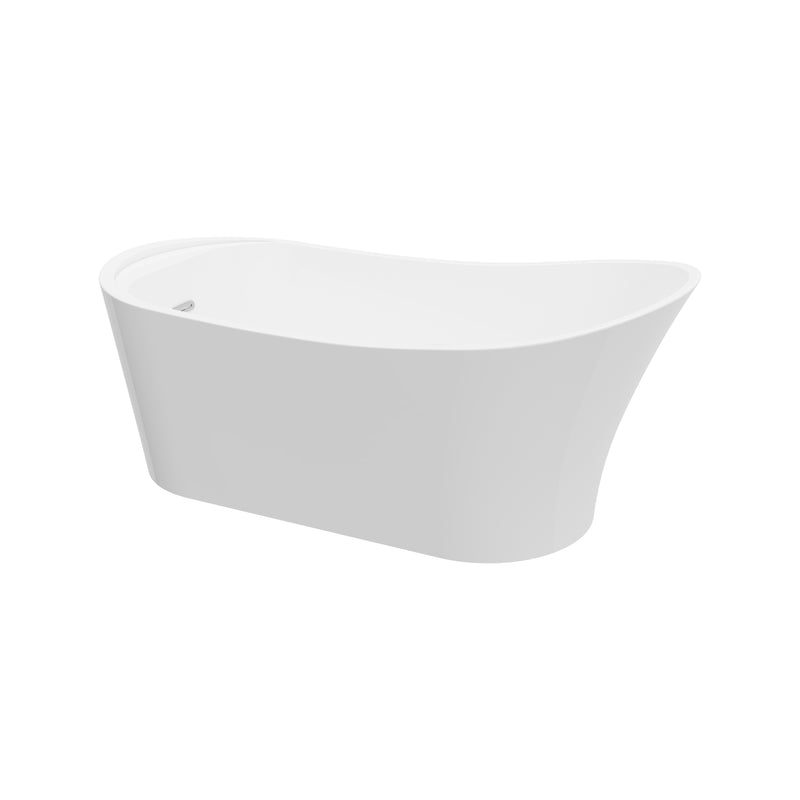 Melbourne White High-gloss  Reversible Drain Acrylic Free-standing Tub