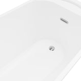 Melbourne White High-gloss  Reversible Drain Acrylic Free-standing Tub