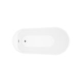 Melbourne White High-gloss  Reversible Drain Acrylic Free-standing Tub