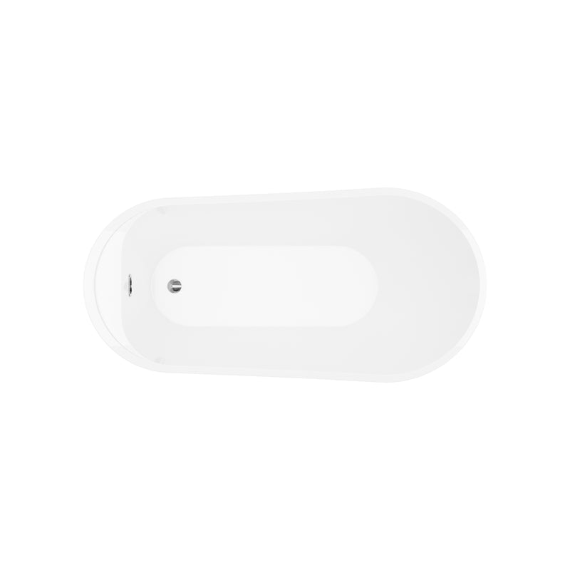 Melbourne White High-gloss  Reversible Drain Acrylic Free-standing Tub