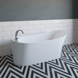 Melbourne White High-gloss  Reversible Drain Acrylic Free-standing Tub