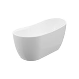 Nello White High-gloss  Reversible Drain Acrylic Free-standing Tub