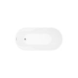 Nello White High-gloss  Reversible Drain Acrylic Free-standing Tub